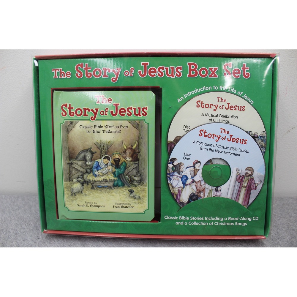 Flying Frog The Story of Jesus Box Set Kids Green Bible Stories Book 2-CD Set